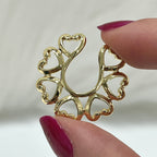 Surgical Steel Clip On Nipple Ring with Gold Tribal Heart - Pair - photo 2