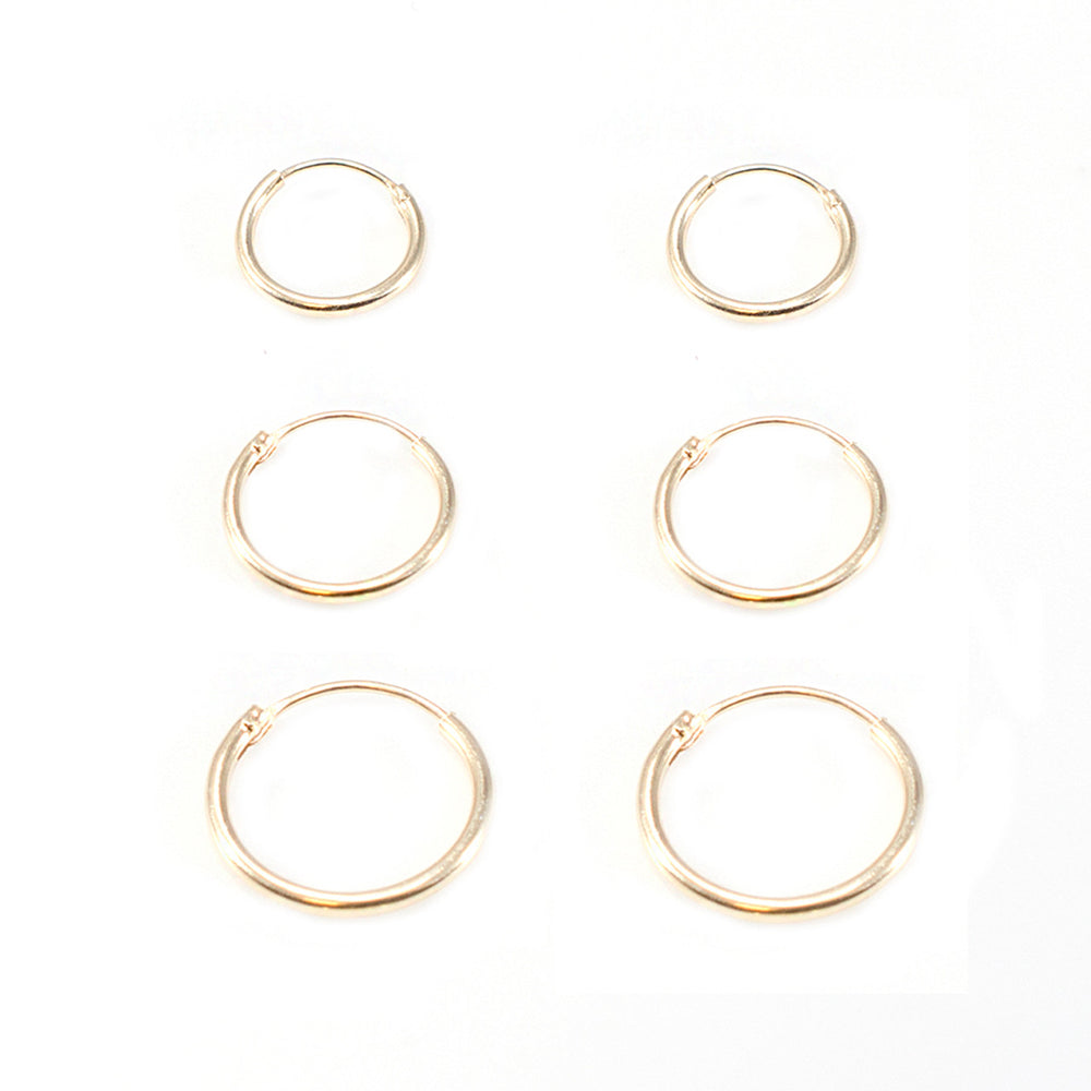 Sterling Silver 22 Gauge Hinged Hoop Earrings with PVD Gold - Pair - photo 3