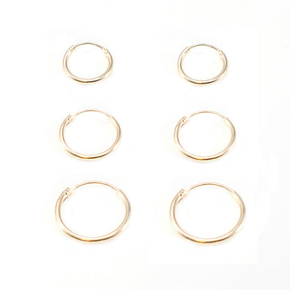 Sterling Silver 22 Gauge Hinged Hoop Earrings with PVD Gold - Pair - photo 3