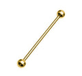 PVD Gold Surgical Steel 14 & 16 Gauge Industrial Barbell Ball End