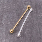 Surgical Steel 14 Gauge Industrial Barbell 38mm with Retainer - Pair