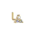 Gold Plated Surgical Steel 20 Gauge L Shaped Nose Stud