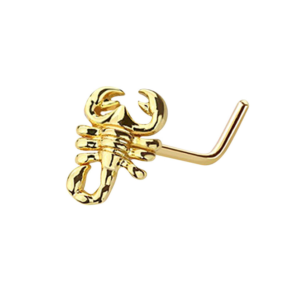 Surgical Steel 20 Gauge Scorpion L Shaped Nose Stud
