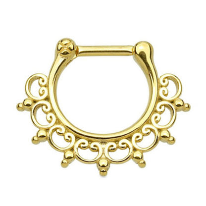 Surgical Steel 16 Gauge Tribal Fan Septum Clicker Hoop - 6mm - photo 4