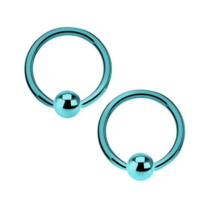 Surgical Steel 14 Gauge PVD Captive Bead Ring 1/2 Inch - Pair - photo 8