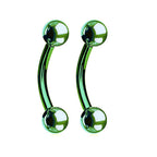 PVD Surgical Steel 16 Gauge Curved Barbells 8mm - Pair