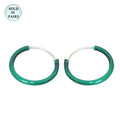 .925 Sterling Silver 20 Gauge Green PVD Hoop Earring 12mm