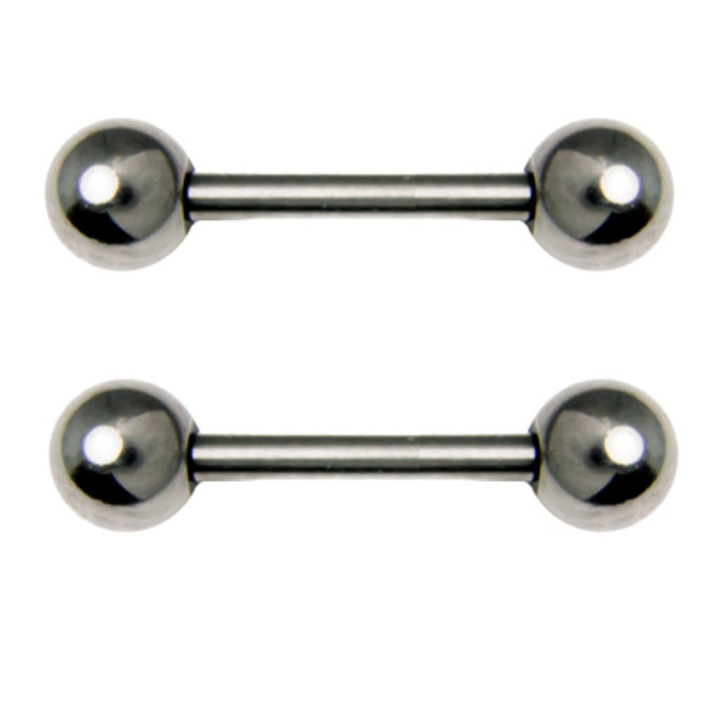 Surgical Steel 14 Gauge Straight Barbell with Gun Metal - Pair
