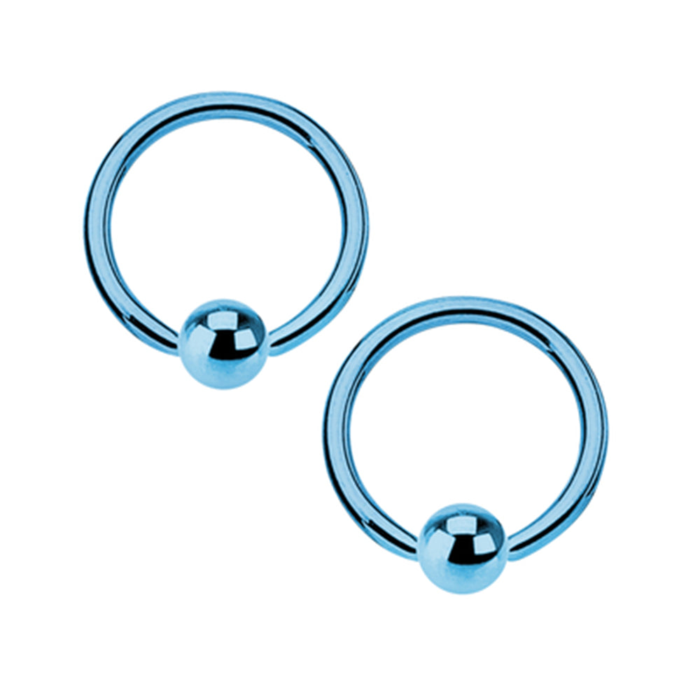 Surgical Steel 14 Gauge PVD Captive Bead Ring 1/2 Inch - Pair - photo 7