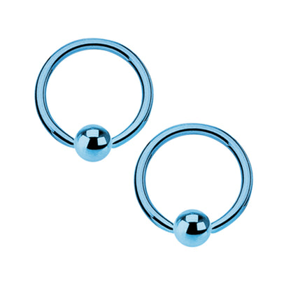 Surgical Steel 14 Gauge PVD Captive Bead Ring 1/2 Inch - Pair - photo 7