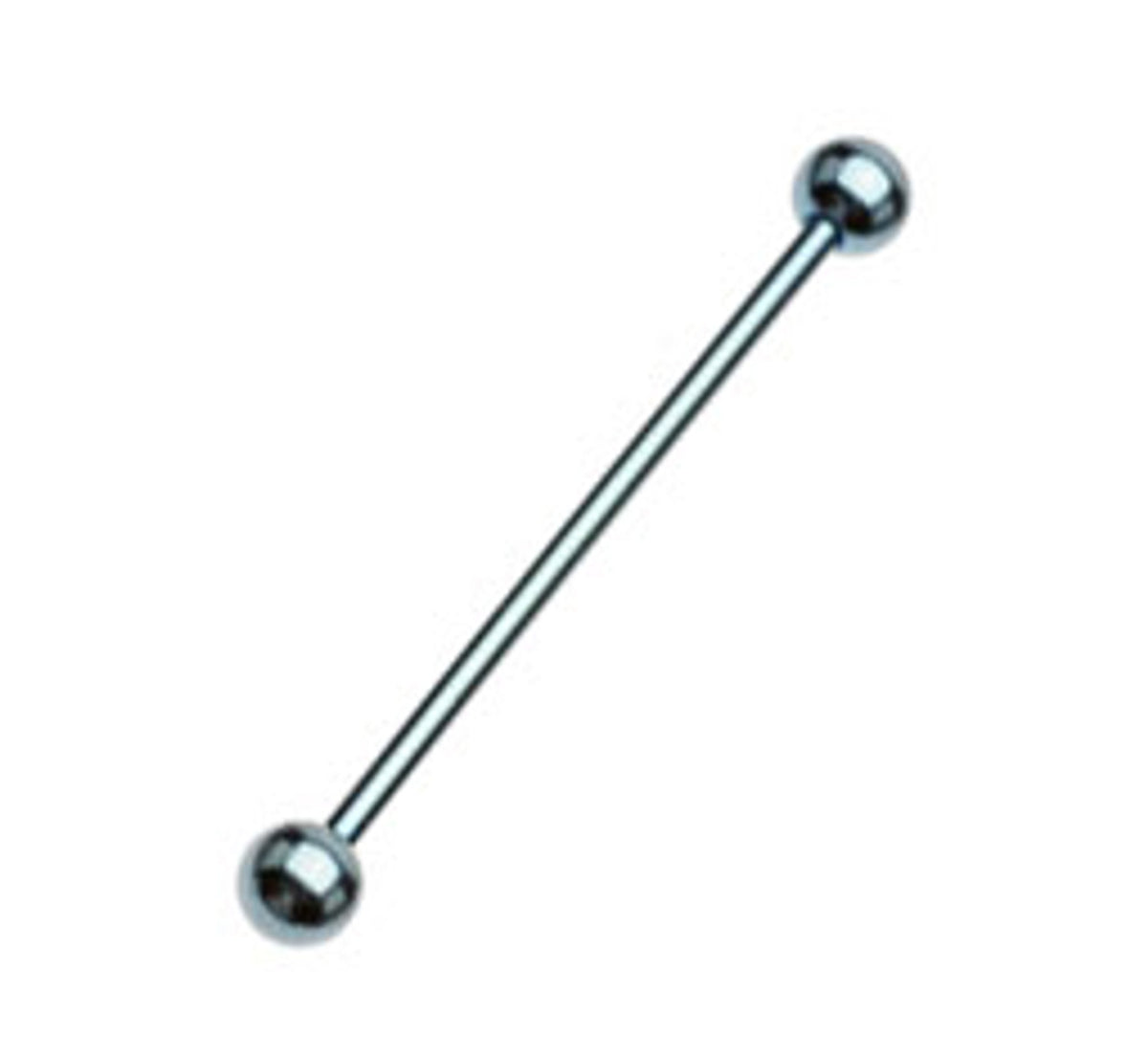 PVD Light Blue 14 to 16 Gauge Industrial Barbell with Ball End