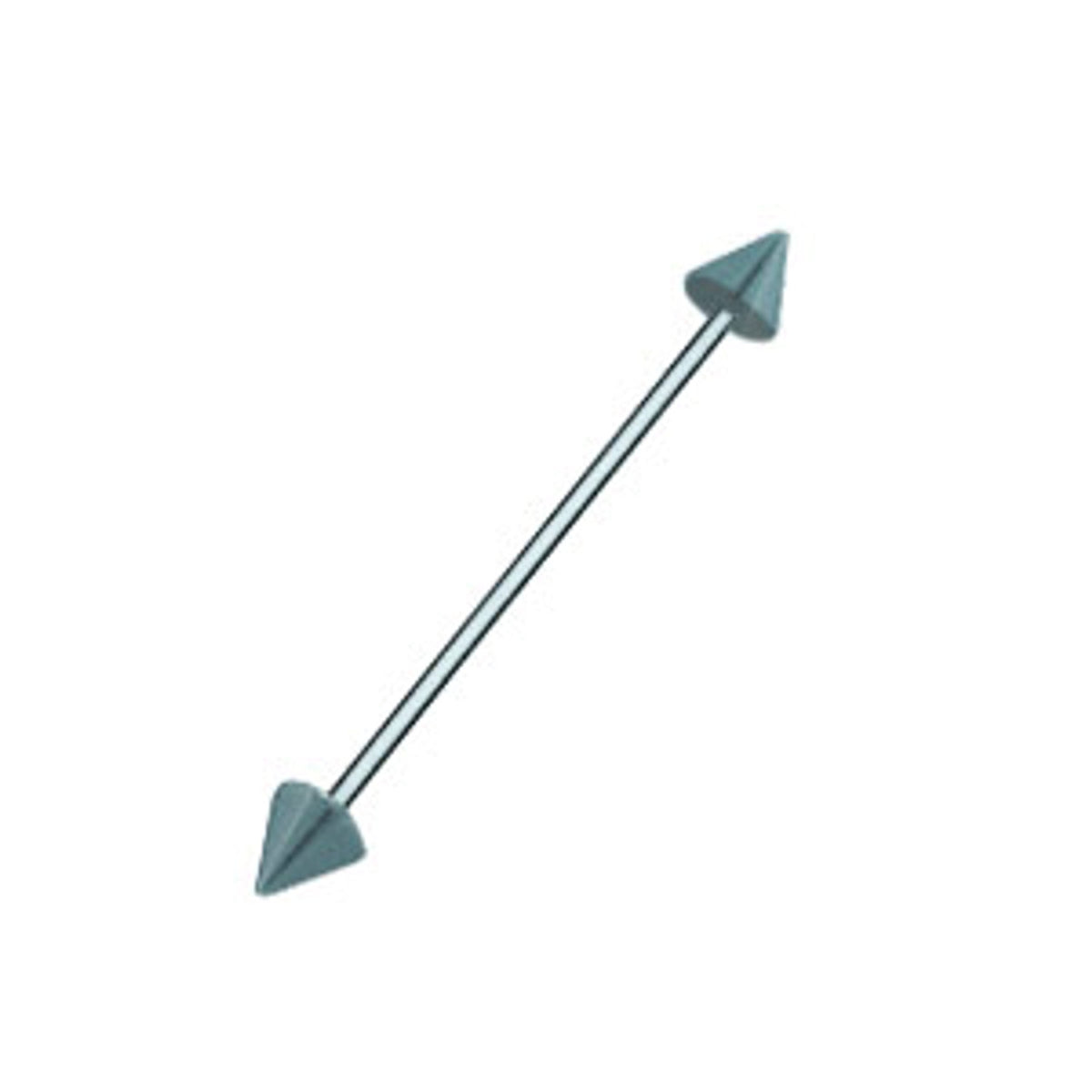 PVD Light Blue Surgical Steel 14 & 16G Industrial Barbell Spike 38mm