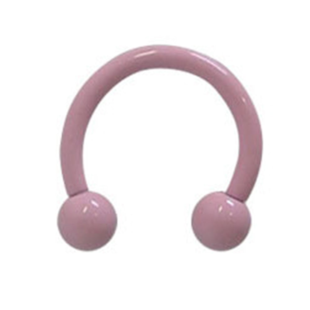 Surgical Steel 16 Gauge Horseshoe Circular Barbell with Pink Ball