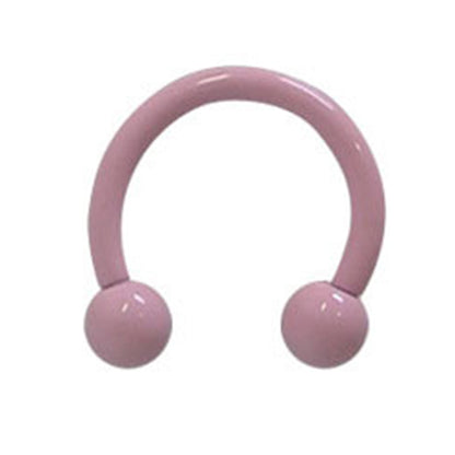 Surgical Steel 16 Gauge Horseshoe Circular Barbell with Pink Ball