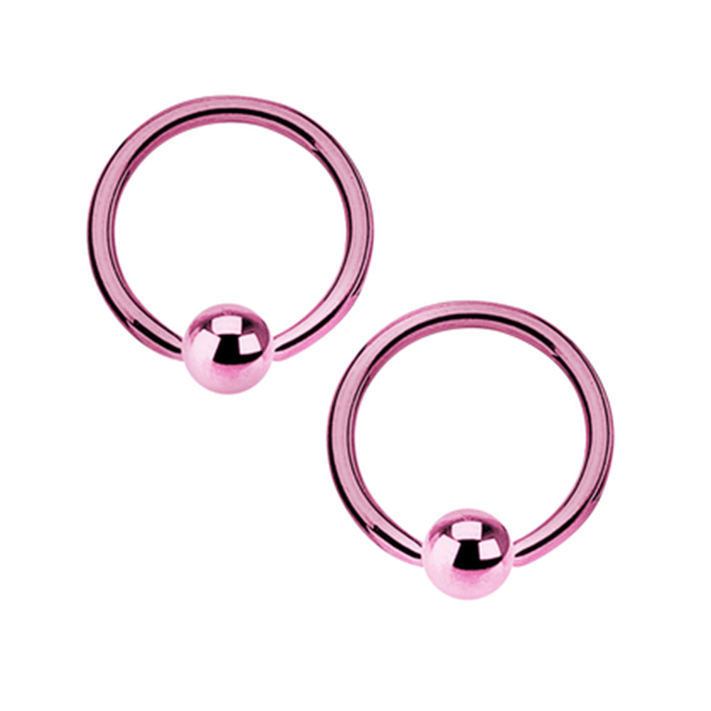 Surgical Steel 14 Gauge PVD Captive Bead Ring 1/2 Inch - Pair - photo 4
