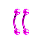 PVD Surgical Steel 16 Gauge Curved Barbells 8mm - Pair