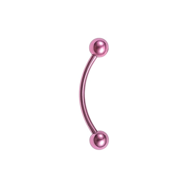 Surgical Steel 16 Gauge Tongue Barbell with PVD Bent Snake Eyes - photo 14