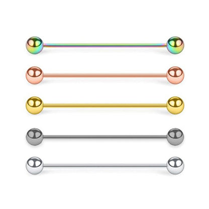 Surgical Steel PVD Industrial Barbell 16 Gauge 38mm - 5 Colors