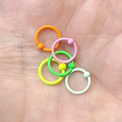Surgical Steel Captive Bead Rings UV Colors 18 Gauge 8mm - 5 Pack - photo 2