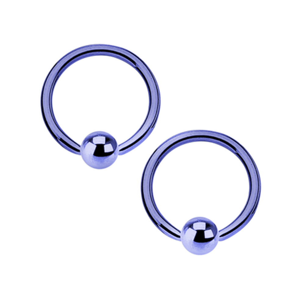 Surgical Steel 14 Gauge PVD Captive Bead Ring 1/2 Inch - Pair - photo 5
