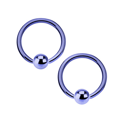 Surgical Steel 14 Gauge PVD Captive Bead Ring 1/2 Inch - Pair - photo 5
