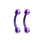 PVD Surgical Steel 16 Gauge Curved Barbells 8mm - Pair