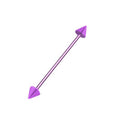 PVD Purple Surgical Steel 14 & 16 Gauge Industrial Barbell Spike 38mm