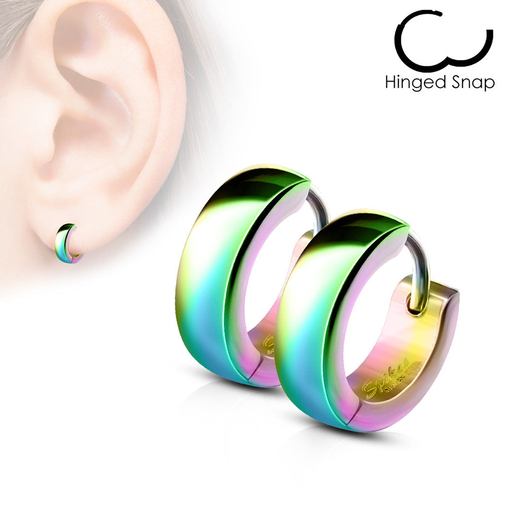 Surgical Steel 20 Gauge Dome Huggie Hoop Earrings Clicker - Pair - photo 5