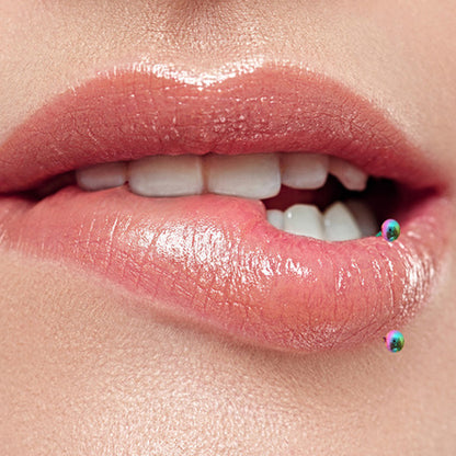 Surgical Steel 16 Gauge Rainbow PVD Lippy Loop Labret with Balls - photo 3