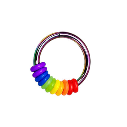 Surgical Steel 16 Gauge Septum Clicker Hoop Earrings Pride O Rings