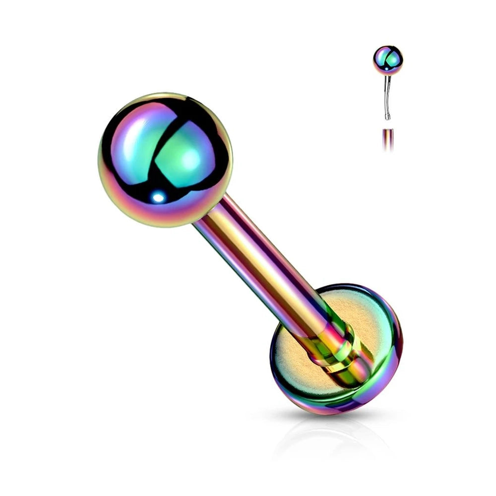 Titanium 16 to 20 Gauge Flat Back Labret Stud with Balls - photo 6