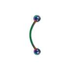 Surgical Steel 16 Gauge Tongue Barbell with PVD Bent Snake Eyes - photo 15
