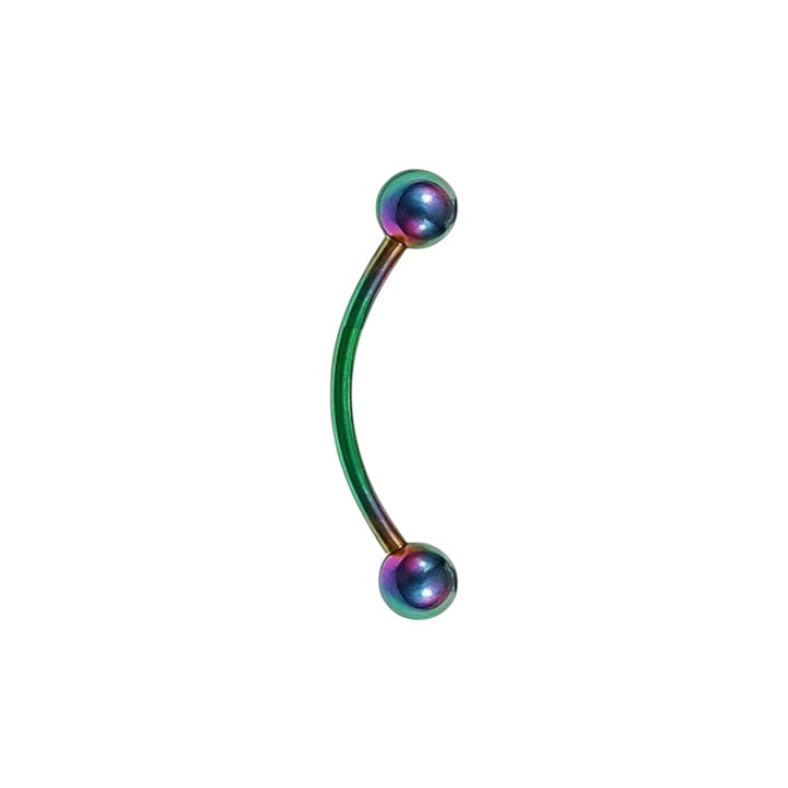 Surgical Steel 16 Gauge Tongue Barbell with PVD Bent Snake Eyes - photo 15