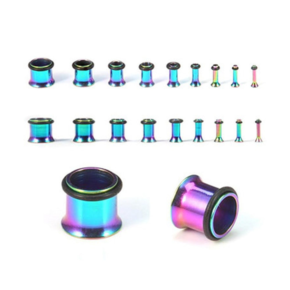 Surgical Steel 14 to 00G Single Flare Tunnels Stretching Kit - 18 Pack