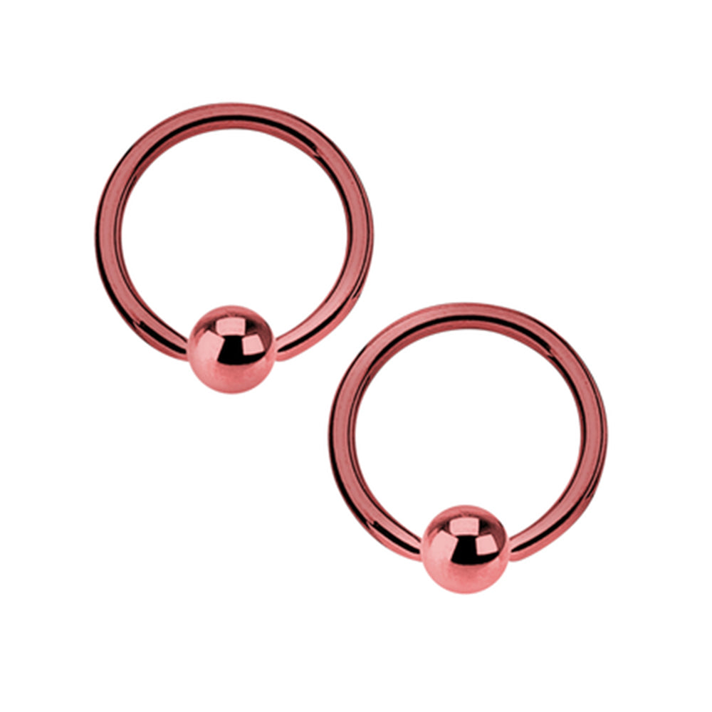Surgical Steel 14 Gauge PVD Captive Bead Ring 1/2 Inch - Pair - photo 6