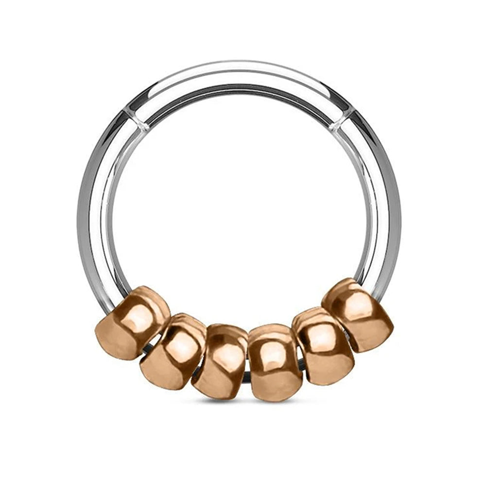 Surgical Steel 16 Gauge Hinged Segment Ring with Steel Bead - photo 5