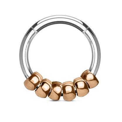 Surgical Steel 16 Gauge Hinged Segment Ring with Steel Bead - photo 5