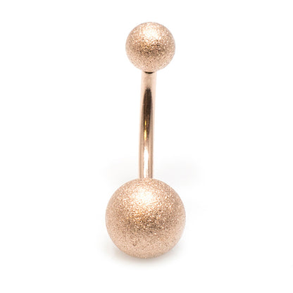 Surgical Steel 14 Gauge Belly Ring with PVD Sand Finish Ball - 16mm - photo 6