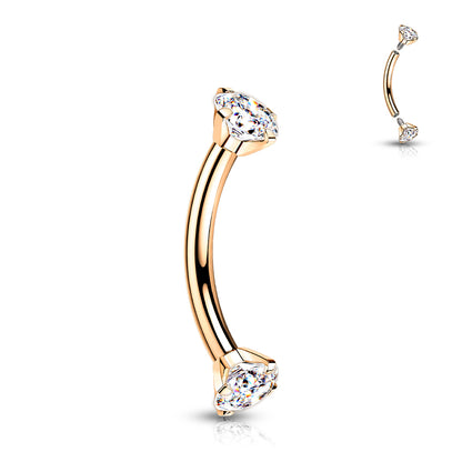 Titanium Curved Barbell 16G 8mm with 3mm CZ Crystal - photo 10
