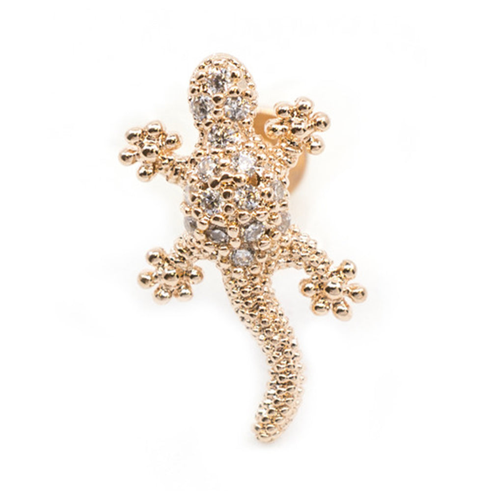 Surgical Steel 16 Gauge Labret Stud with CZ Lizard Tops - photo 4