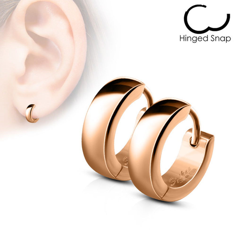 Surgical Steel 20 Gauge Dome Huggie Hoop Earrings Clicker - Pair - photo 3
