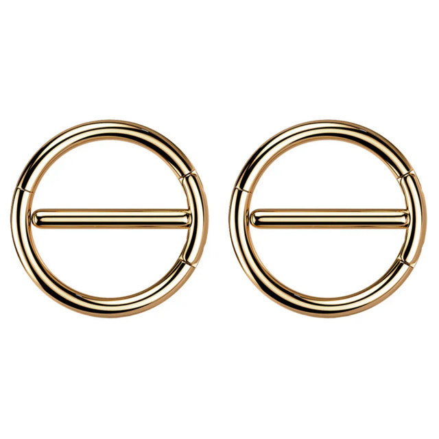 Surgical Steel 14 Gauge Dual Hinged Nipple Shield Ring - Pair - photo 9