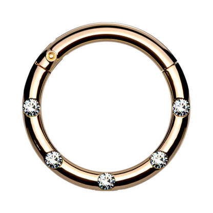 Surgical Steel 16 Gauge Hinged Segment Ring with Front Facing CZ - photo 6
