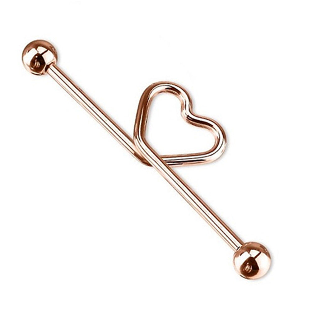 Surgical Steel 14 Gauge Industrial Barbell with Heart - photo 5