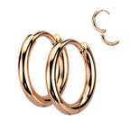 Surgical Steel 18 Gauge Hinged Clicker Huggie Hoop Earrings