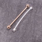 Surgical Steel 14 Gauge Industrial Barbell 38mm with Retainer - Pair