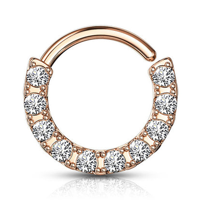 Surgical Steel 16 Gauge Front Facing Paved CZ Bendable Hoop - photo 5