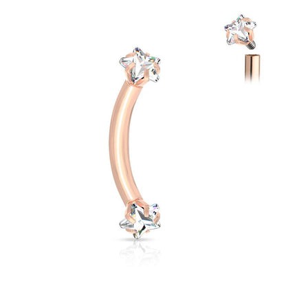 Surgical Steel 16 Gauge Curved Barbell with Star CZ - photo 5
