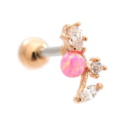 Surgical Steel 16 Gauge Tragus Barbell with Flower CZ - photo 5
