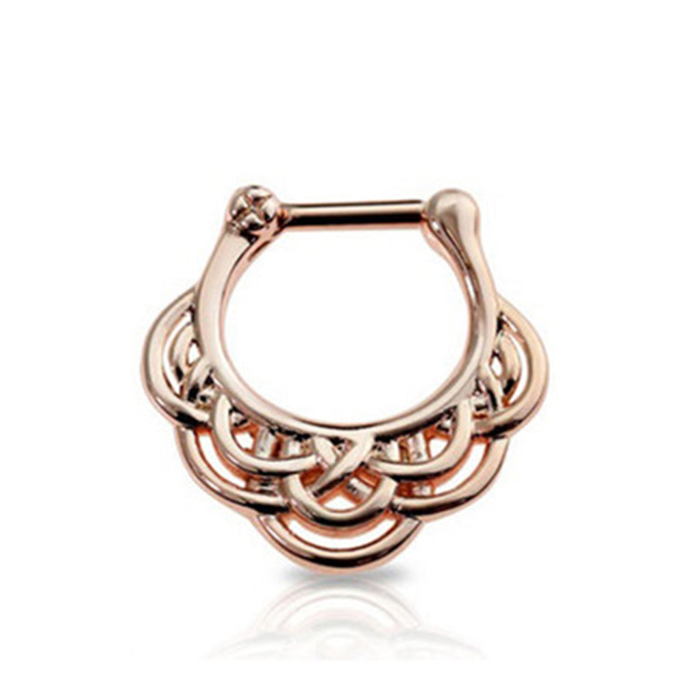 Surgical Steel 16 Gauge Tribal Design Septum Clicker Hoop - 11mm - photo 4